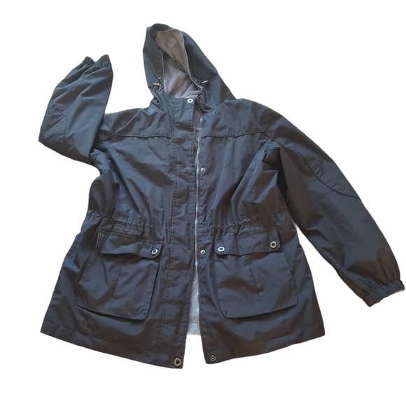 Free Country Black & Gray Reversible Fur Jacket. Size Large - Picture 2 of 10